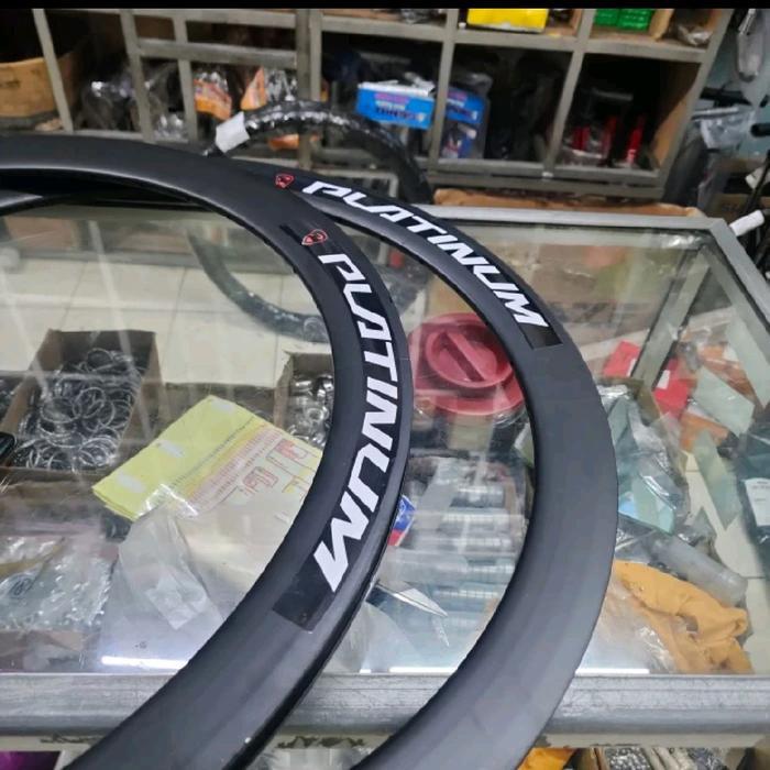 Velg Rims 700C 5 Cm Platinum Hitam 36 H Fixie Rb Non Brakeline