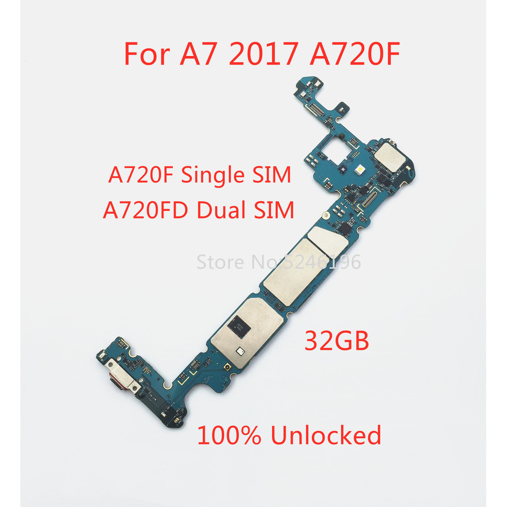 1pcs 100% Unlocked Motherboard For  Galaxy A7 2017 A720F /A7 A720F /A7 A720F/DS 32GB Replace