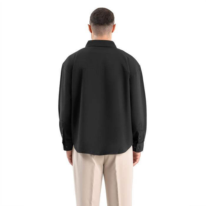 Best Seller Ribsgold Kemeja One Pocket Overshirt Kemeja Oversize One Pocket Hitam Black Terlaris