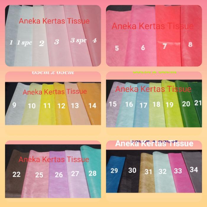 Kertas Buket Lembaran 65 cm x 65 cm, Kertas Tisue Buket, Pom pom,