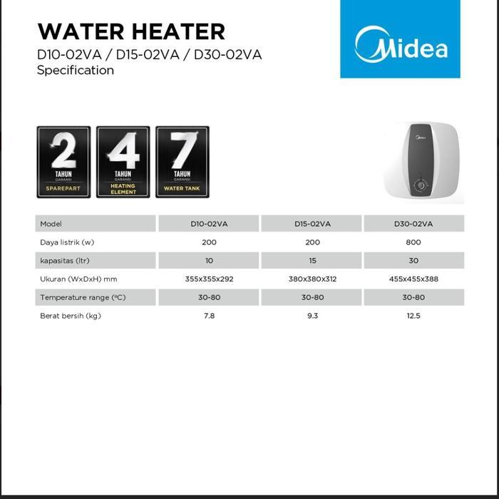 Water Heater Midea 15L D15-02Va