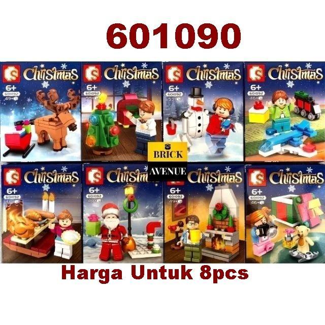 LEGO Jual Sembo Block / bricks lego Christmas Holiday Series 601092 set 8 Pcs