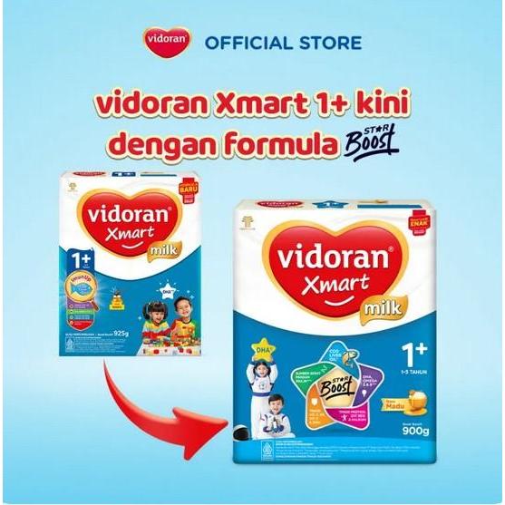 Harga 1 Pc Vidoran Xmart 1+ 3+ Rasa Vanila Madu 900 Gr Susu Bubuk Bayi Bebas Gula Lactogrow Anak