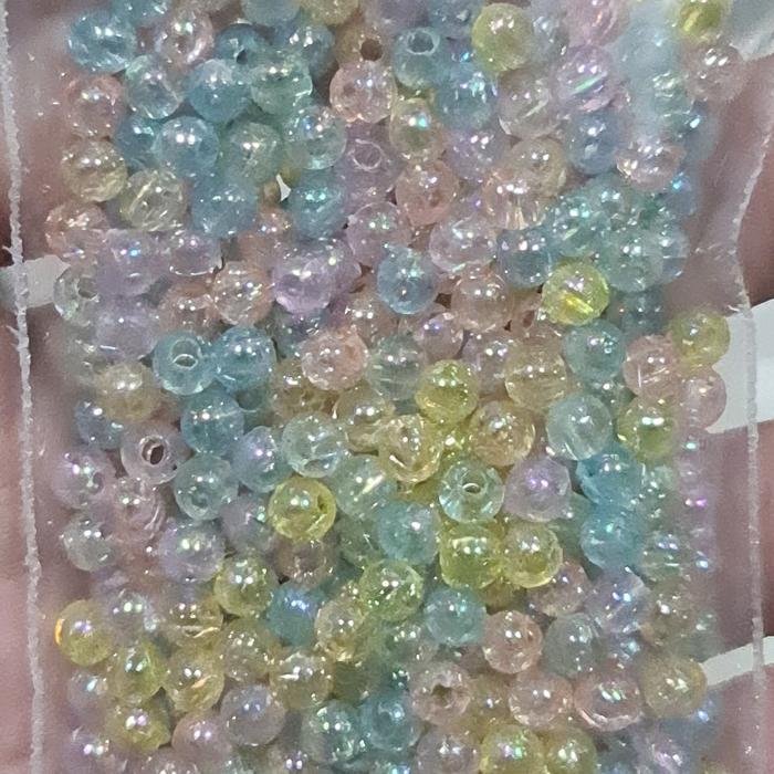 "New" Manik mote akrilik hitam 4mm bahan gelang kalung craft import