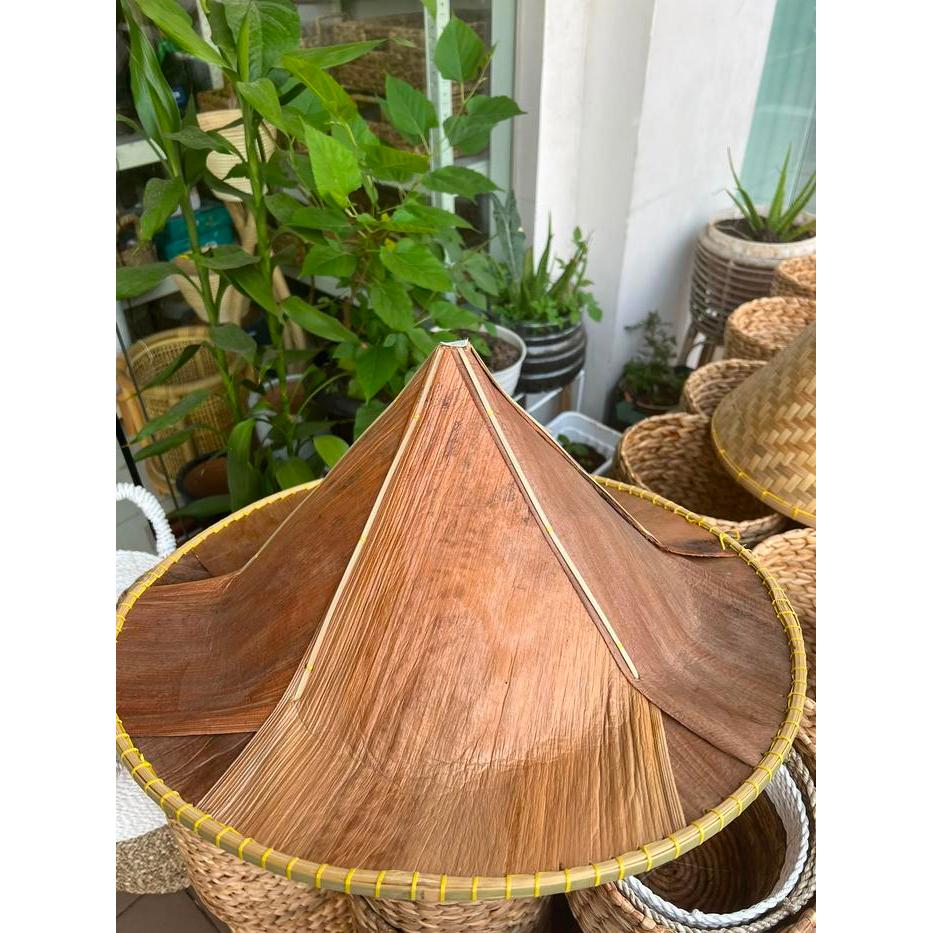 Topi Caping Pelepah Pisang / Topi Caping Petani/ Tudung lebar pelepah pisang