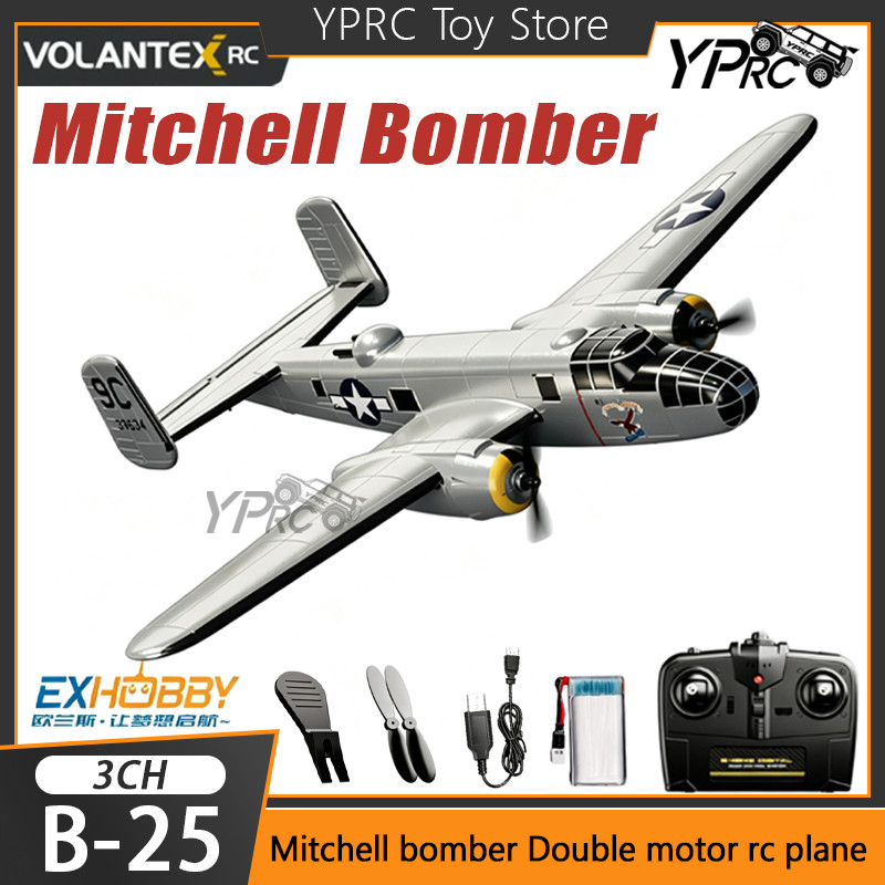 Volantex B25 Mitchell Bomber RC Airplane Fixed Wing 3Channel Double Motor 2.4G Rc Plane XPILOT