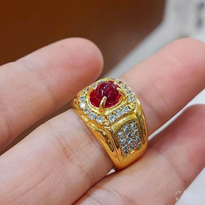 CINCIN BATU AKIK MERAH DELIMA SIAM MD BANGKOK ASLI