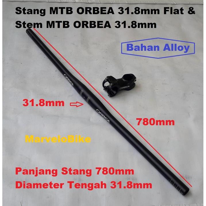 Handle Bar Flat Stang Lurus + Stem MTB ORBEA 31.8mm OverSize