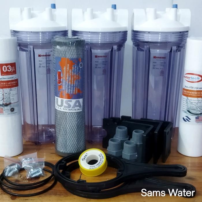 Filter Air Sumur / Pdam 3 Tabung 10" Nanotec Bening