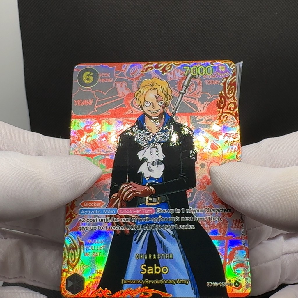 TCG OPCG English Leader Card OP13 Red Manga Card Luffy Ace Sabo OP13-118 OP13-119 OP13-120 Textured