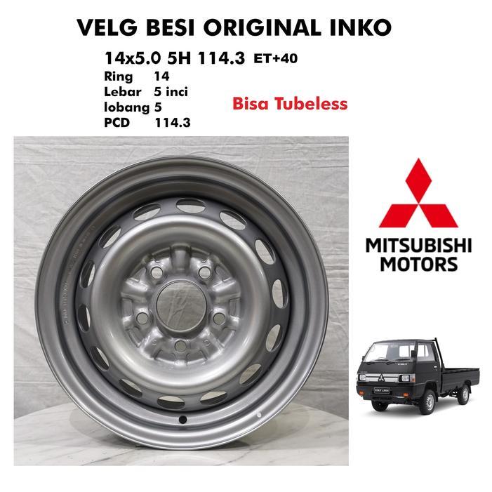 Velg Mobil Ring 14 Mitsubishi L300 Diesel Kuda Inko New Oem Ori Besi R14 14X5.0 5H 114.3 Et40 Silver