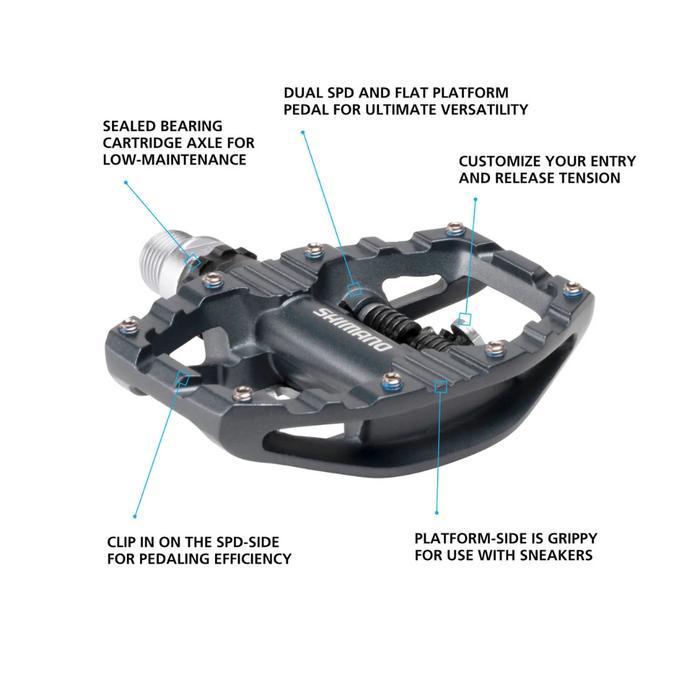Shimano Spd Pd-Eh500 Dual Platform Pedal - Cleat And Flat