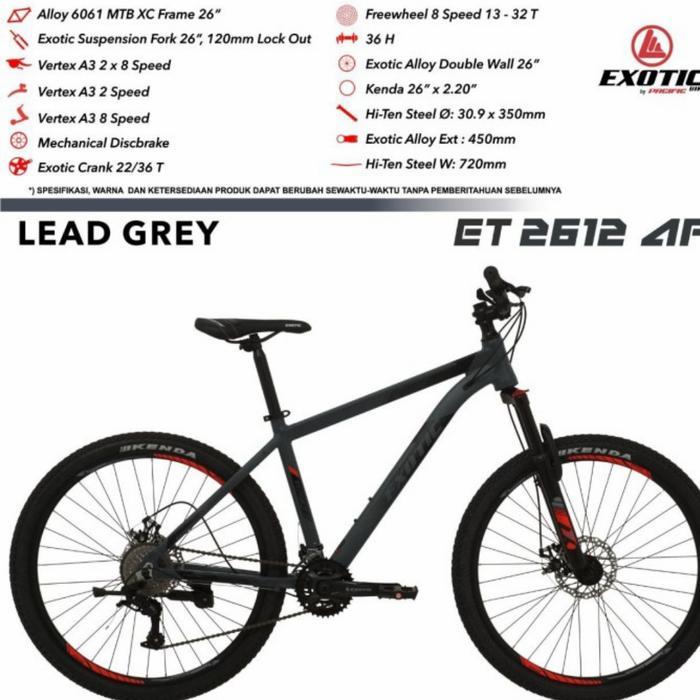 sepeda mtb 26 inch alloy exotic 2612 FL
