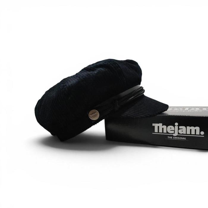 Thejam. Sailor hats corduroy black | Fiddler cap | Topi Fisherman - Hitam, L