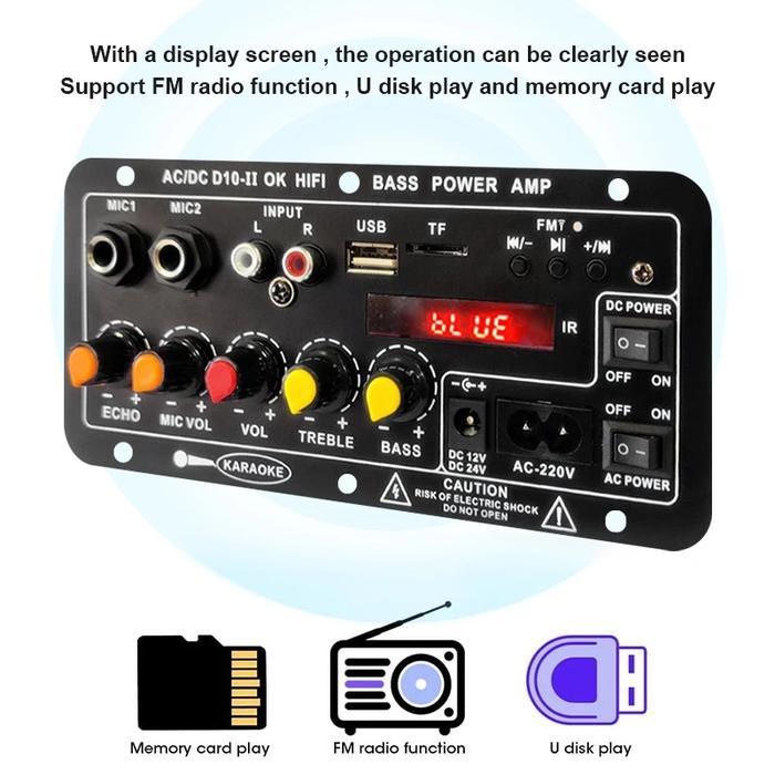 READY 2.1 Amplifier Bluetooth 5.0 8-12 Inci Speaker AC 220V 12V 24V Kit Power Amplifier Subwoofer