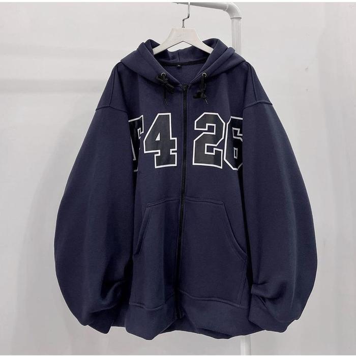 Ready Stok HS HOODIE SWEATER PRIA WANITA F426 HOODIE SWEATER OVERSIZE SWEATER HOODIE Fit Fleece