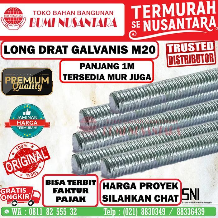 LONGDRAT M20 GALVANIS PUTIH ASDRAT LONG DRAT AS DRAT BAUT FULL ULIR 20MM BEST SELLER