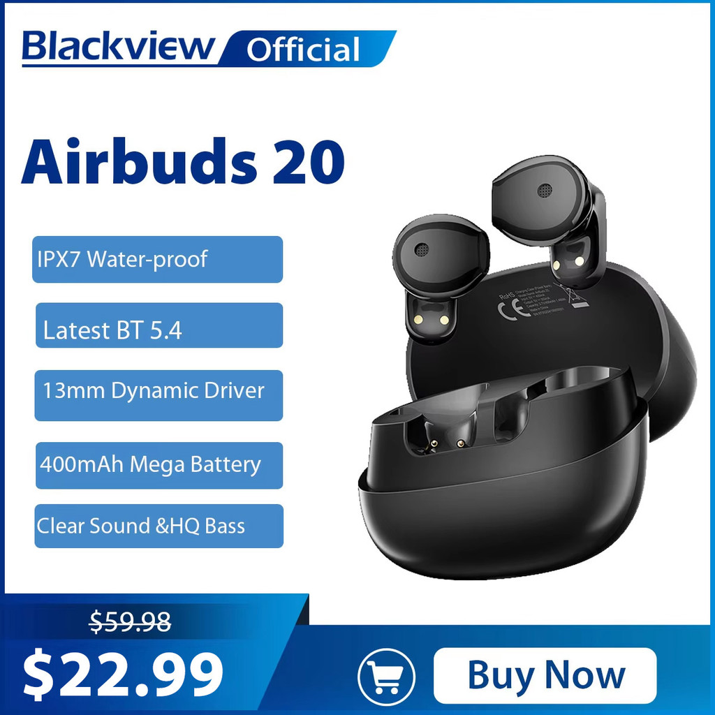 Blackview buds 20 Headset Wireless Headphones TWS Sports Conduction Bass ENC Earphones TWS
