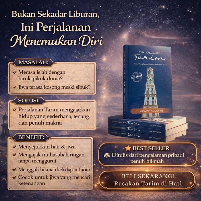 Tokoasterr // Buku Assalamualaikum Tarim / Assalamualaikum Tarim Ustadzah Halimah Alaydrus / Kisah