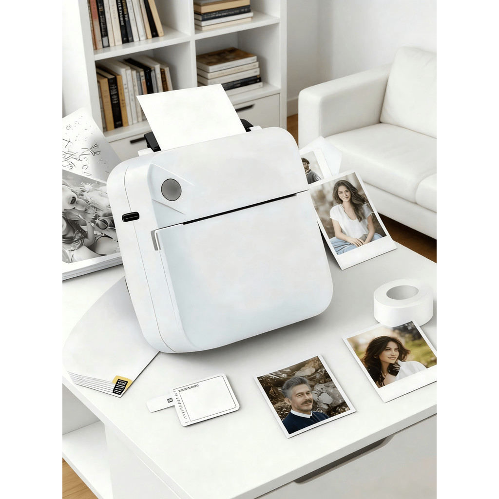 A Portable Wireless Printer Wireless Photo, Label, Memo Printer, ompat Thermal Printer