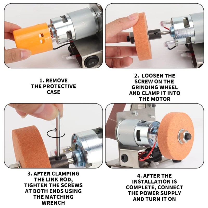Mini Belt Sander Adjustable Speed Electric Grinding Sanding Machine Handcraft System Bench Grinder