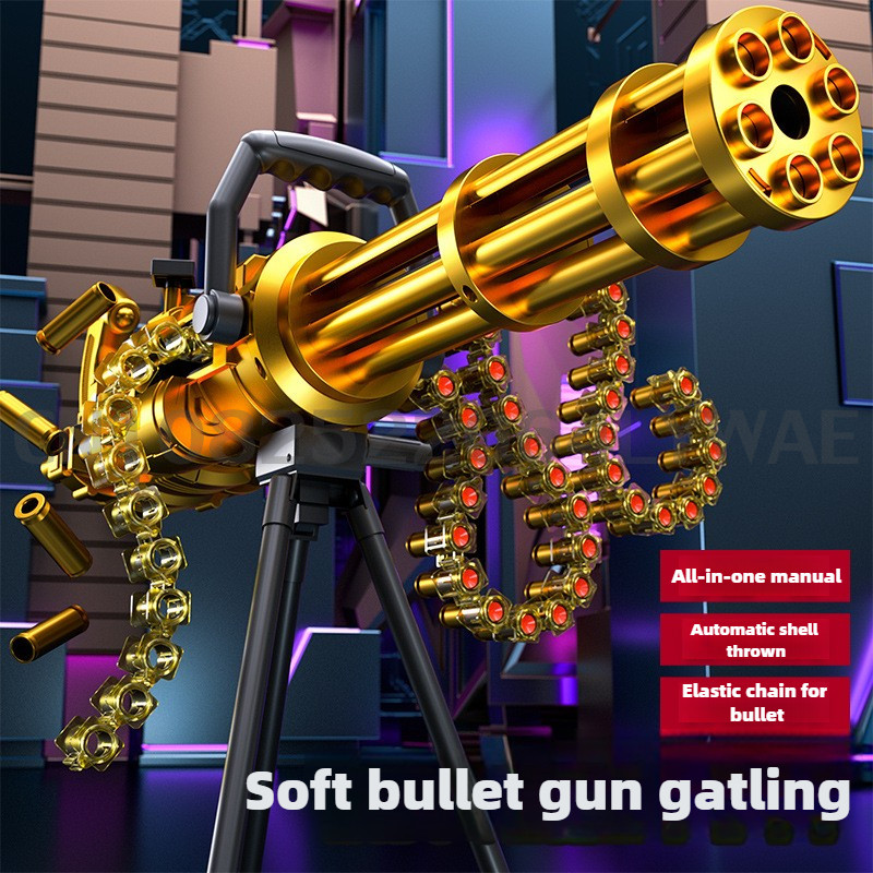 115cm Toy Gun Big Electric Fake Gun Soft Bullet Ejection EVA Gun DIY Self-Assembly Tactical Gatling