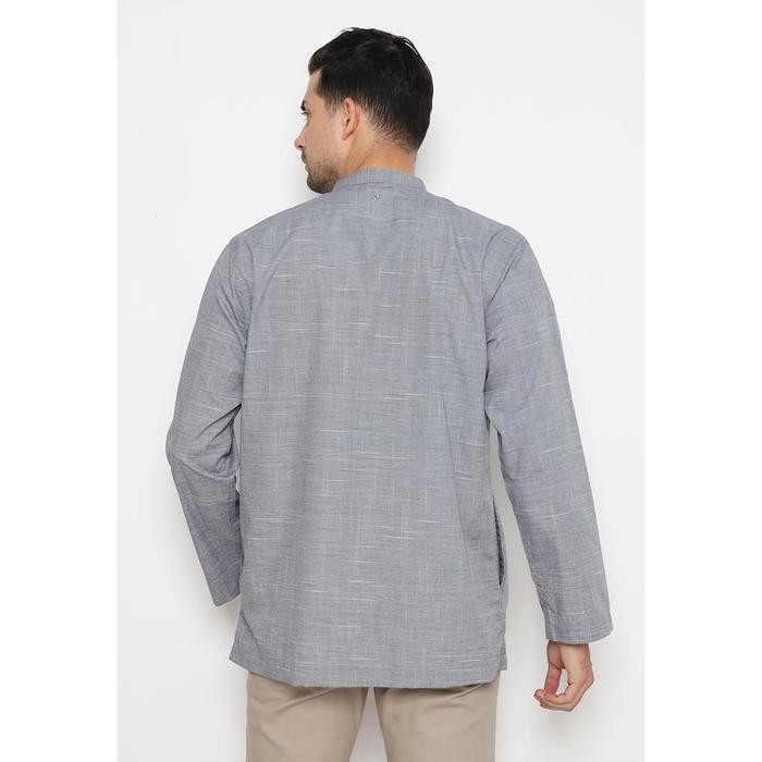 k468 Jobb Ajmal Baju Koko Pria Lengan Panjang Regular Fit Abu-Abu