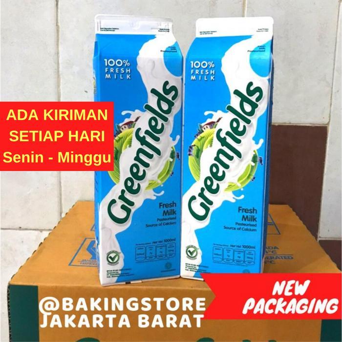 [KARTON] Fresh Milk Greenfields 1 Liter Susu Segar 1L