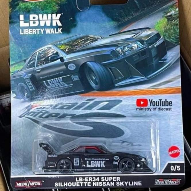 hotwheels premium chase lbwk nissan gtr r34