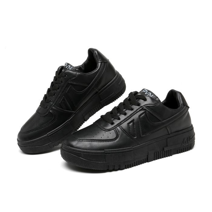 Pvn Kara Old Skool Sneakers Wanita Sepatu Sekolah Hitam Black - 155