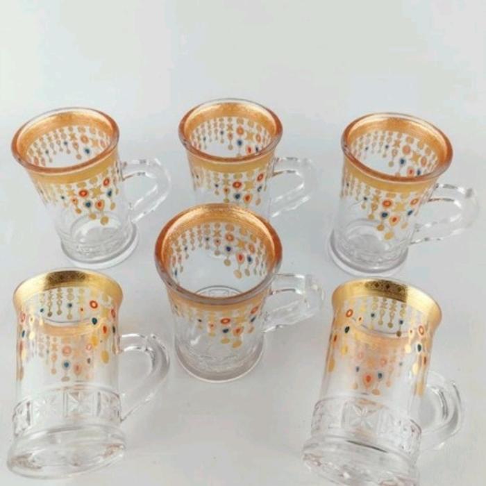 magg- Gelas Sahi Tea Set Gelas Arab Timur Tengah Tanpa Tatakan @6 Pcs