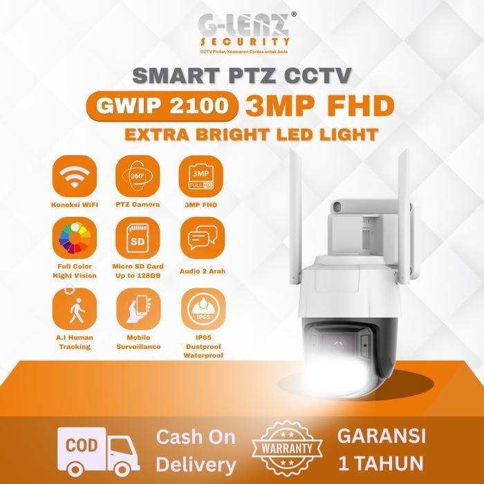 Glenz Cctv Outdoor Gwip 2100 Smart Cctv Wifi 3Mp Fhd Kamera Cctv Wifi Full Color Night Vision