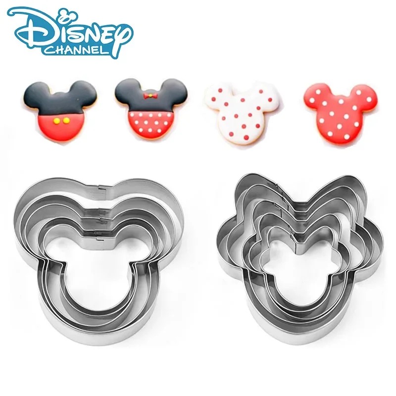 Mickey Mouse Cookie Cutter Winnie Minnie Stainless Steel Cut Biscuit Mold Cooking Tools Set Figure