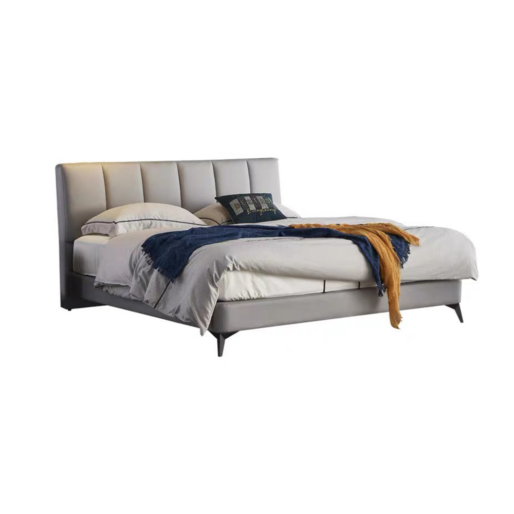 Bedroom furniture upholstered leather bed Italian design luxury bed furniture bedroom