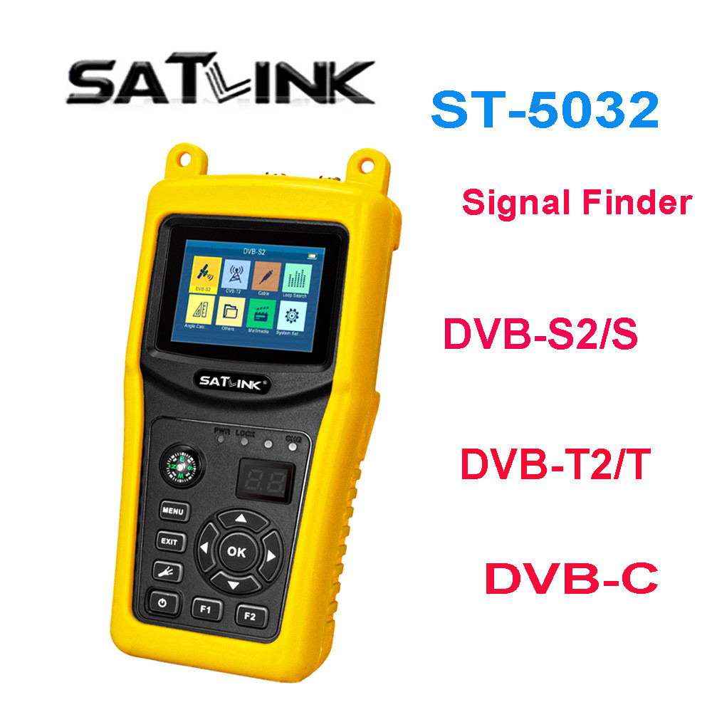 SATLINK ST-5032 Satellite TV Finder Meter DVB-S2/S DVB-T2/T DVB-C Signal Finder Meter 2600Mah PK