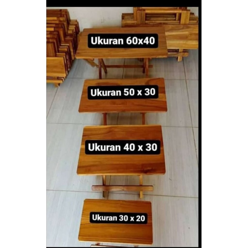 Meja Belajar Lipat Kayu Jati Asli /Meja Laptop