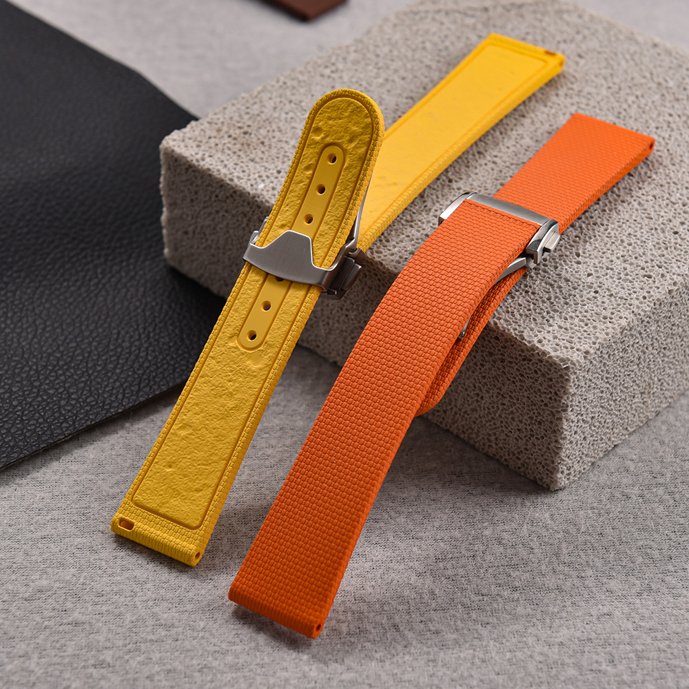 Fkm Rubber Watch Strap 20Mm Quick Release Waterproof Watchband For Breitling Omega Iwc Citizen Tudor