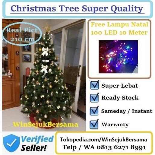 Pohon Natal 240 cm / Pohon Natal 2,4 m/Pohon Natal 8 feet + Accesories