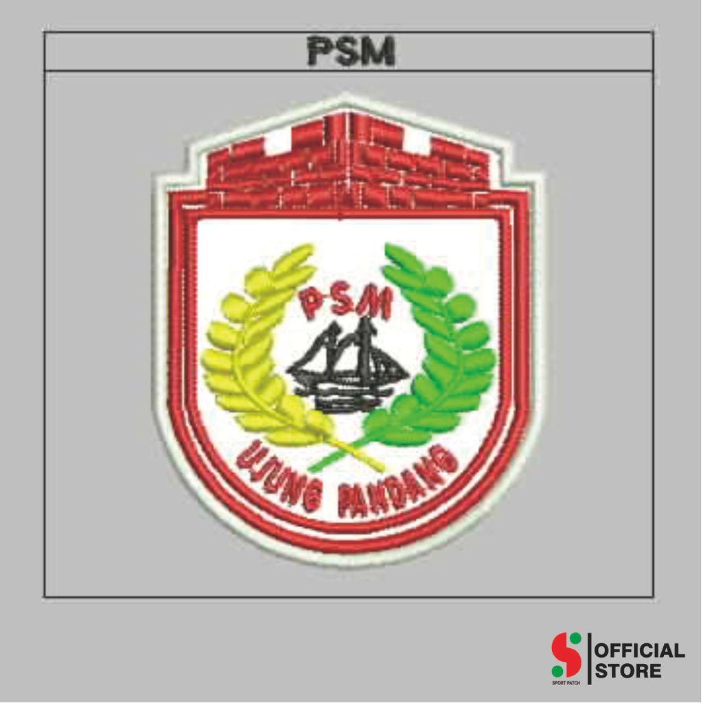 SPORT-489 PATCH BORDIR KOMPUTER LOGO/EMBLEM PSM UJUNG PANDANG