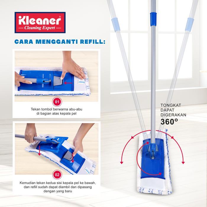 Shiny- [Cod] Kleaner Flat Mop Refiil / Alat Pel Flat Mop Refill Microfiber
