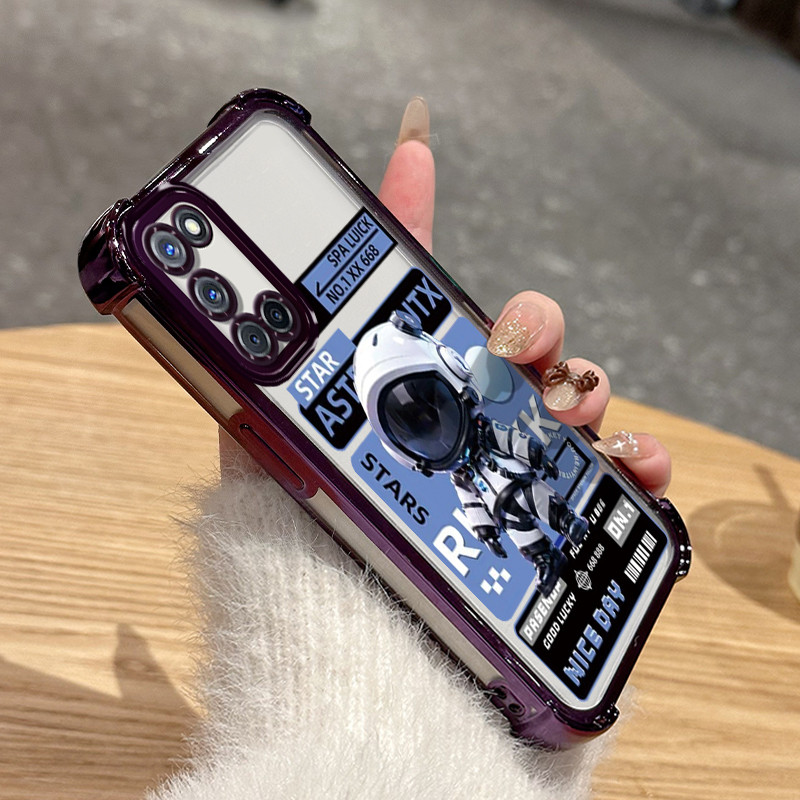 Casing Hp Untuk OPPO A52 OPPO A72 OPPO A92 Case Mawar Case astronot NASA Kasing gaya Limited Cesing 