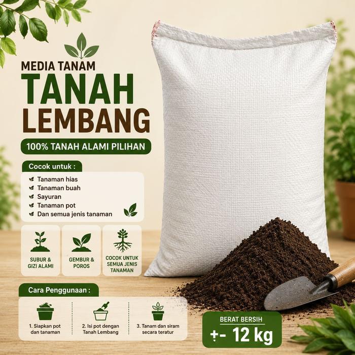 MEDIA TANAM ORGANIK TANAH LEMBANG MURNI UNTUK TANAMAN - TANAH LEMBANG KARUNG POLOS