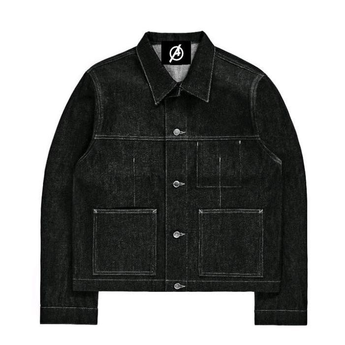 akuira work shirt jacket boxy TORAI boxy fit denim black