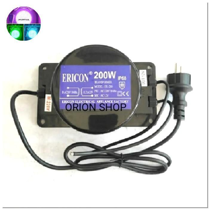 TRAFO LAMPU KOLAM RENANG ERICON 200W - AC 12V IP 68