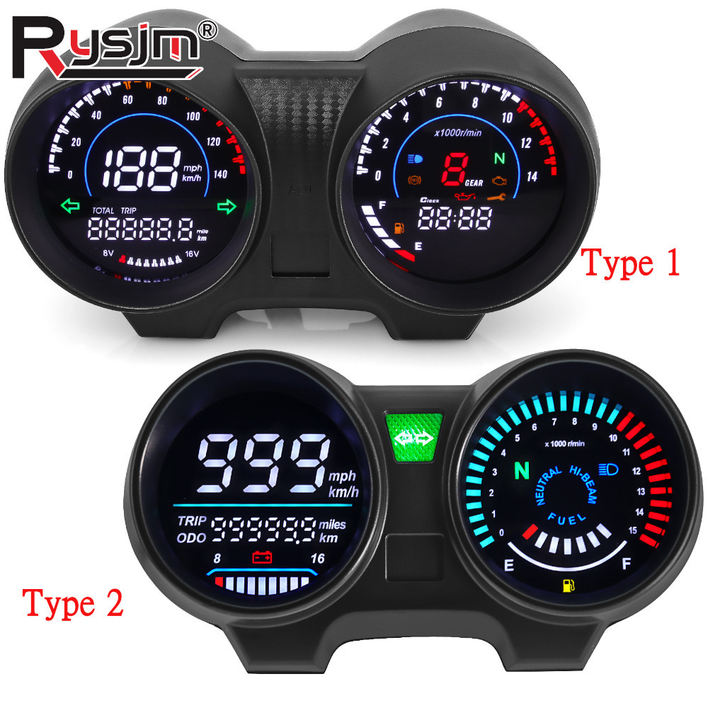 Digital Motorcycle Dashboard Motorcycle speedometer RPM Meter Tacho Odometer Fuel meter Volt for