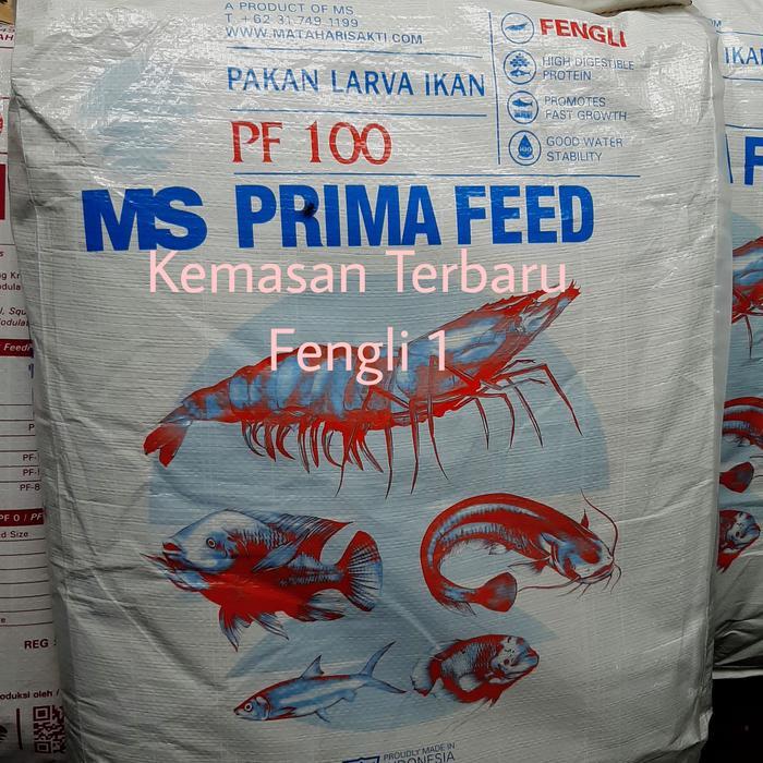 Terlaris Per Sak Pf 100 Prima Feed Fengli-1 Pakan Larva Ikan Udang Pelet Tenggelam 0.4Mm-0.7Mm