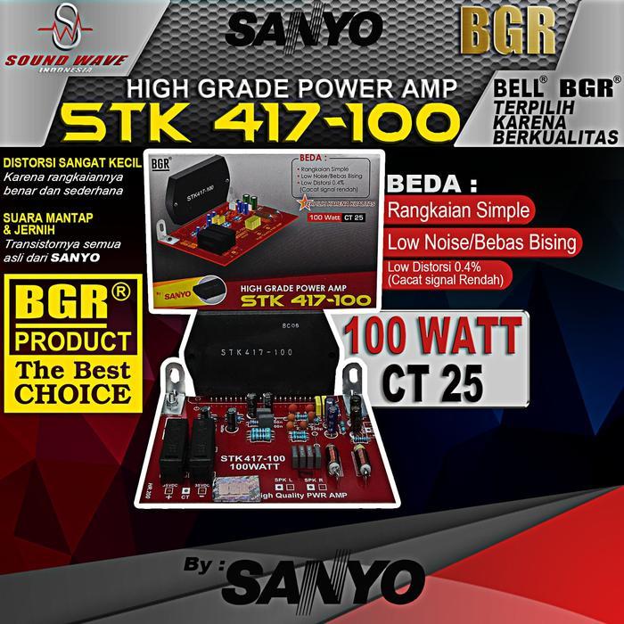 HOT SALE KIT STK 417-100 MINUS HEATSINK STEREO 100W POWER AMPLIFIER