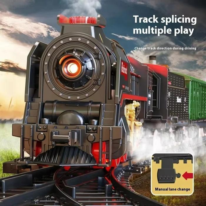 Ada Stok Kereta Uap Jalur Kereta Mainan Kereta Listrik Model Retro Mainan Kereta Api Set Mainan