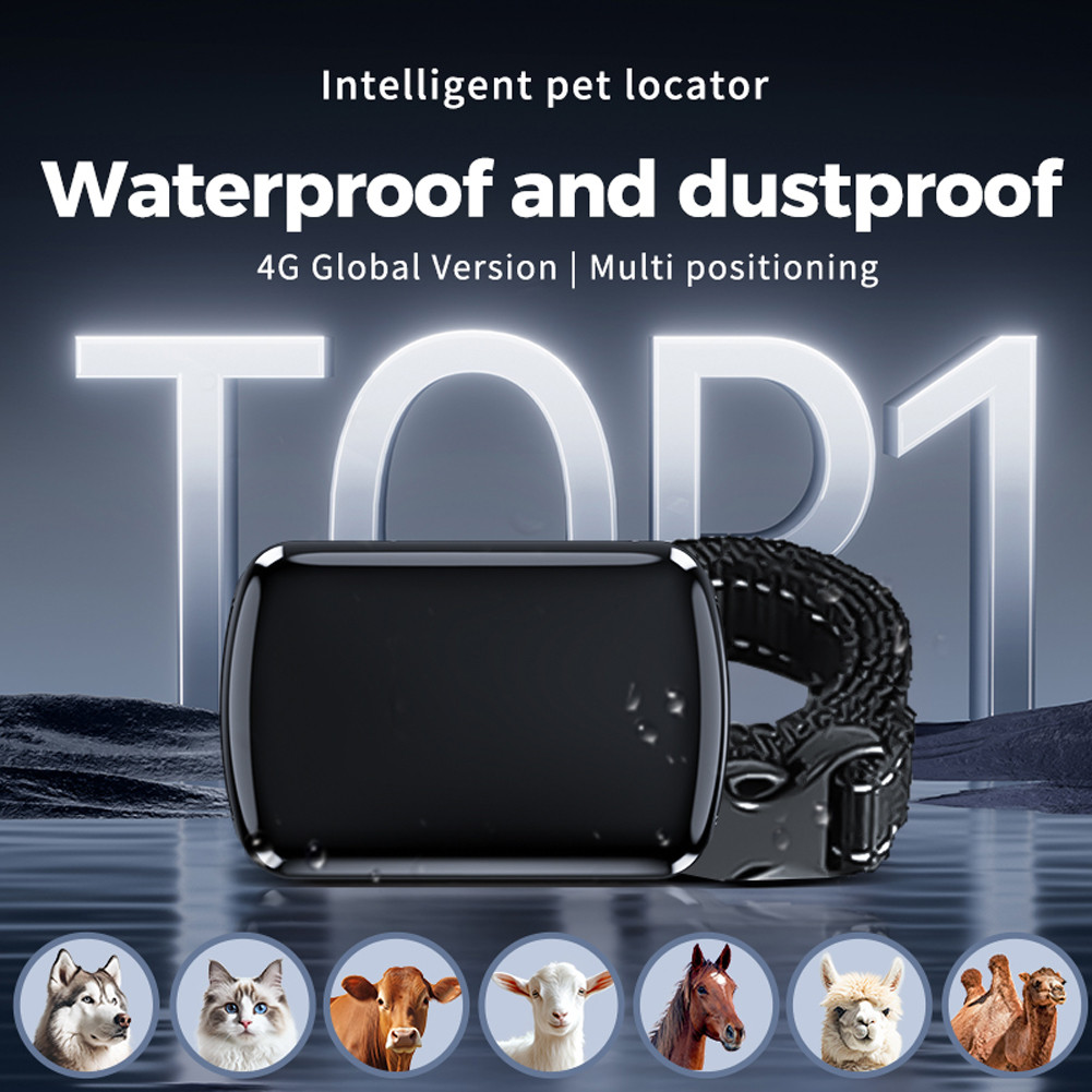Pet GPS Tracker with Adjustable Collar Dog Tracker Smart Pet Locator Cat Tracker for Dogs and Cats