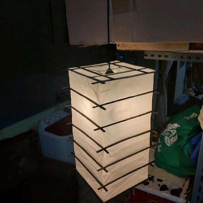 Lampion Kotak Jepang Bambu